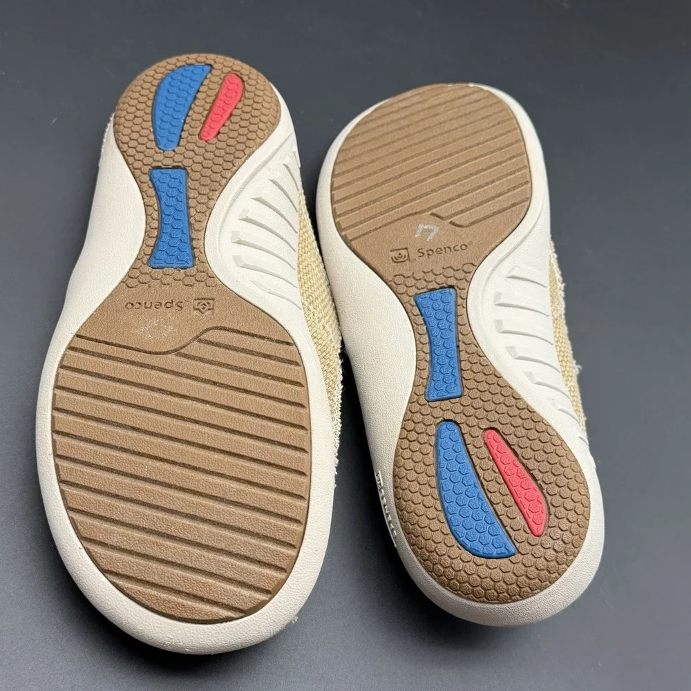 Spenco Siesta Slide Canvas Tan Slip On Shoes Casual Women's Size 8